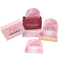 Cartes d'affirmation romantiques écologiques personnalisées, jeu de cartes avec citations d'amour pour les couples, support en bois, boîte cadeau de luxe, mariage