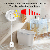 Detector de Fugas de Agua Inteligente con Cable WiFi Tuya, Alarma Duradera de 100dB, Recordatorio de Batería Baja, Diseño Moderno para Hogar