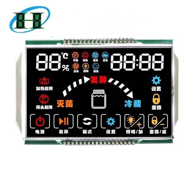 Custom 7 Segment STN LCD Module COB Packaging LED Backlight Monochrome Display