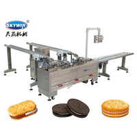 Machine à biscuits sandwich, machine à biscuits fourrés à la crème glacée, machine à biscuits sandwich au beurre de cacahuète, machine d'emballage de biscuits à grande vitesse