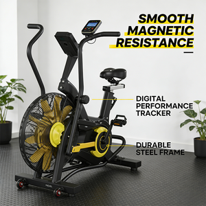 Vélo d'exercice à résistance à air haute performance pour brûler les calories rapidement, vélo d'appartement pour salle de sport intérieure, entraînement à domicile pour la perte de poids - Product Image 2