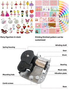 Boîte à musique et à bijoux <span class=keywords><strong>chat</strong></span> mignon - Organisateur en papier avec miroir étoilé HD, chaton rotatif et serrure, cadeau floral pour filles et enfants - Product Image 5