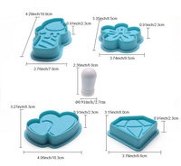 Outils décorés de gâteau de cuisson 4 pièces ensemble emporte-pièce en plastique avec une poignée de presse