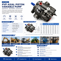Pompe à piston à volume variable Parker PVP41 23 cm, 350 bars, 3600 PSI, hydraulique à compensation de pression, remplacement, 2 étages, 5 CV