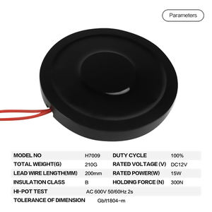 Électroaimant circulaire Landa H7009, capacité <span class=keywords><strong>de</strong></span> <span class=keywords><strong>levage</strong></span> <span class=keywords><strong>de</strong></span> <span class=keywords><strong>250</strong></span> N, <span class=keywords><strong>aimant</strong></span> avec garantie d'un an, 12 V 24 V CC, élévateur magnétique - Product Image 5