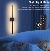 Lampe murale LED carrée pour chevet, minimaliste, rechargeable par USB, à intensité variable en continu, télécommande/tactile, éclairage mural magnétique pour mur TV