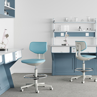 Tabouret de laboratoire réglable en PU pour dentistes, infirmières dentaires, clinique moderne, école, atelier, hôpital