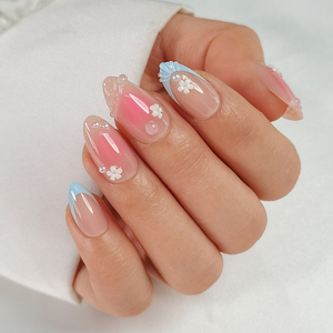 Uñas Postizas Francesas con Diseño de Flor de Primavera en 3D, Suministros al por Mayor de Uñas de Gel Suave, MSDS CPNP, Uñas Postizas de Verano - Product Image 2