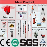 Trípode de topografía de aleación de aluminio con marco horizontal, soporte de medición para instrumentos de topografía, piezas y accesorios para instrumentos.