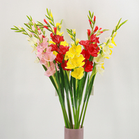 Vente en gros de fleurs de gladiolus en gel souple de haute qualité, aspect réaliste, 107 cm, pour Halloween, Noël, mariage, fête, hôtel, décoration de la maison