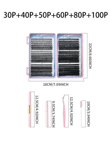 36 Rows Large Volume <b>Lash</b> Book D Curl Heat‑Bonded Cluster <b>Lashes</b> Mixed Style DIY Segment Eyelashes For Self Grafting Wholesale - Product Image 5