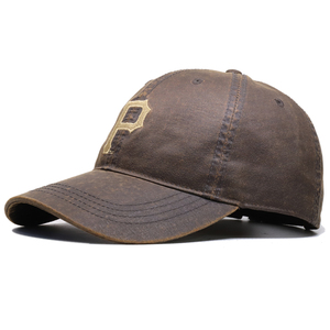 Casquette de Baseball classique cirée <span class=keywords><strong>en</strong></span> toile, 6 panneaux de broderie, vente <span class=keywords><strong>en</strong></span> gros, collection - Product Image 1