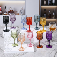 Verres à vin incassables à pied en PC, réutilisables, résistants aux chocs, gobelets QYT pour mariage