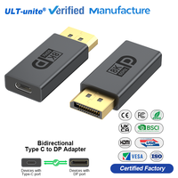 Adaptador ULT-unite 8K 60Hz USB C a DisplayPort 2.0, Adaptador Bidireccional Tipo C a DP, Compatible con Teléfono, Laptop a Monitor