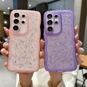 เคสโทรศัพท์ใสกันกระแทกขอบหยักแบบอีพ็อกซี่ สำหรับ Samsung Galaxy S26 Ultra S25 Edge S24 S23 Plus S25FE ลายดาววิบวับ - Product Image 3