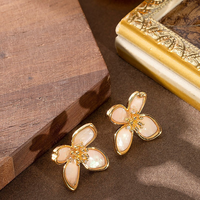 Boucles d'oreilles en coquille d'ormeau naturelle et boîtes à bijoux personnalisées et cartes de remerciement avec logo, livraison directe