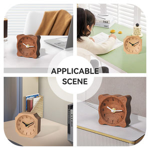 <span class=keywords><strong>Horloge</strong></span> de table analogique en bois massif portable EMAF, design cube, avec alarme, idéale pour la décoration de salle de classe, cadeau promotionnel mignon - Product Image 2
