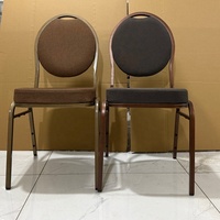 Chaises et tables de réception d'hôtel empilables, portables, économiques et bon marché en métal pour événements et banquets de mariage en gros