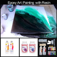 Kit d'outils de moulage manuel en cristal transparent pour la décoration de bureau et de maison, kit de moules en résine époxy silicone pour l'artisanat DIY