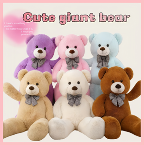 New Khổng Lồ Lớn Gấu Bông 4 Chân 47 Inch Cuộc Sống Kích Thước Tân Gấu Sang Trọng Màu Nâu Thú Nhồi Bông Động Vật Cho Trẻ Em Bạn Trai - Product Image 3