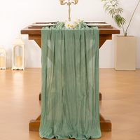 Vente chaude Boho gaze fromage tissu Long chemin de Table pour mariage mariée bébé douche fête d'anniversaire usage domestique