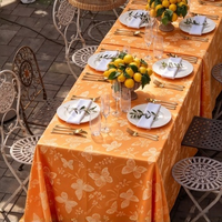 Nappe en polyester jacquard damassé tissé motif papillon, couverture de table réutilisable pour banquets d'hôtel, mariages et événements