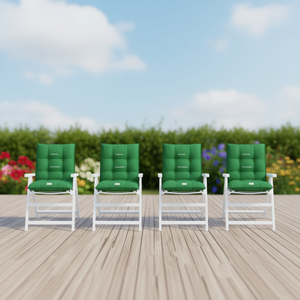 Juego de 4 cojines para silla de respaldo bajo de tela Oxford verde, resistentes al agua, extraíbles, lavables, para uso en todas las estaciones - Product Image 2