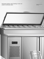 Réfrigérateur de préparation de pizzas durable et silencieux en acier inoxydable 201, 8 bacs GN, double porte, pour pizzeria, bistro, restauration