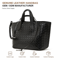 Sac fourre-tout en cuir véritable tressé de marque privée, design contemporain grande capacité pour les voyages urbains, sac à main pour femme