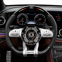 Volant en cuir en fibre de carbone forgé avec LED personnalisées pour Mercedes-Benz pour W204 W205 W211 W212 W213 toutes séries