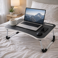 Soporte de Madera Plegable y Extensible para Portátil, Ajustable, Convertible, para Oficina en Casa, con Almacenamiento, para Uso en Dormitorio o Sofá