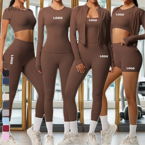 Conjunto Deportivo de 3 Piezas para Mujer, Estampado, Doble Cara, Ajustado, Elástico en 4 Direcciones, de Forro Polar Cepillado, para Yoga, Running, Gimnasio, Pilates - Product Image 2