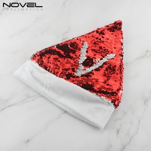 Chapeau de Noël à paillettes par sublimation, décoration de Noël, chapeau de Père Noël, fournitures de décoration de Noël, logo personnalisé - Product Image 1