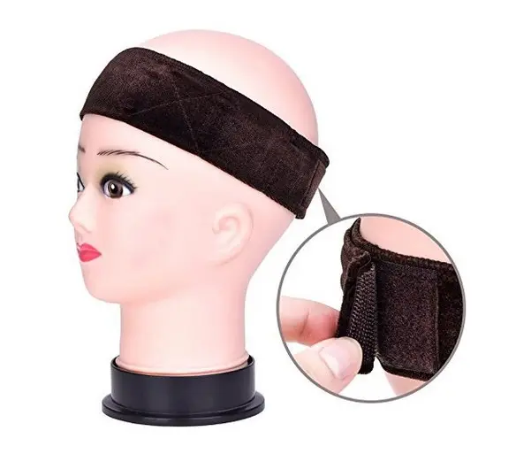 Wholesale 2020 hot sale non-slip wig hair band cheap adjustable plain comfortable velvet wig grip band
