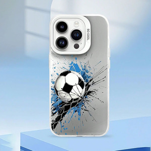 Impression de football de sport Clé en argent électrolytique TPU PC Housse de téléphone portable pour <span class=keywords><strong>Iphone</strong></span> X Xr Xs <span class=keywords><strong>11</strong></span> 12 13 14 15 16 17 Pro Max - Product Image 1