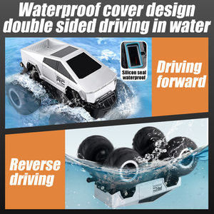 Coche Teledirigido Anfibio Todoterreno 1/16 RC 2.4G con Ruedas Grandes, Control Remoto, Rotación 360°, Conducción y Escalada, Juguete <span class=keywords><strong>Roblox</strong></span> Cybertruck para Niños - Product Image 2