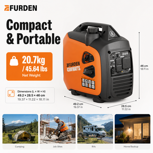 Nouveau produit : Générateur d'électricité portable à essence 3,3 kW 3300 W 4,13 kVA, onduleur silencieux, générateur à essence pour usage domestique et camping - Product Image 6