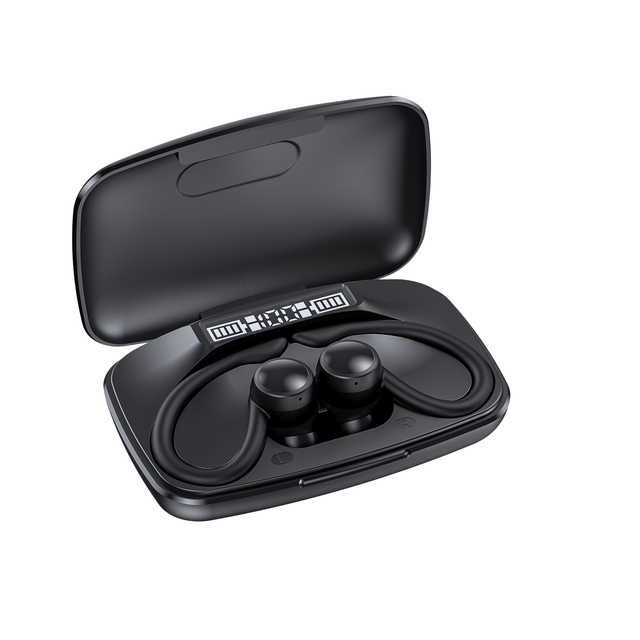 T82  Earphone Bluetooth Headset Phone Ear Hook Earbuds Sports Digital Display Wireless Headphones