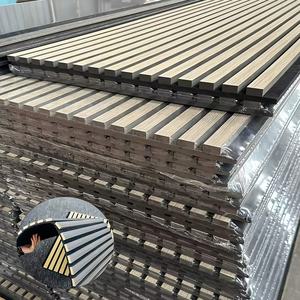 แผ่นฉนวนกันเสียง MDF แบบร่องน้ำหนักเบาแผงไม้3D ตกแต่งภายในขนาดมาตรฐาน akupanel แผ่นไม้ - Product Image 1