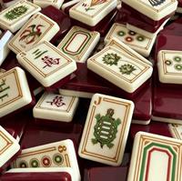 En stock, vente en gros : Jeu de Mahjong américain Blue Sunday, 160 tuiles en acrylique 4 couches, gravées au laser, durables, pour le divertissement et les voyages