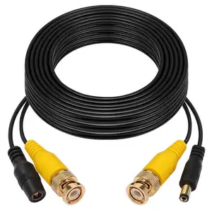 BNC/DC Extension Cable for Vehicle Monitoring Systems for Car Cameras, Featuring Durable Coil Packaging.