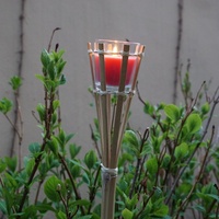 Bougies torche de jardin en paraffine en forme de bambou - Modèle rouge BAM-B