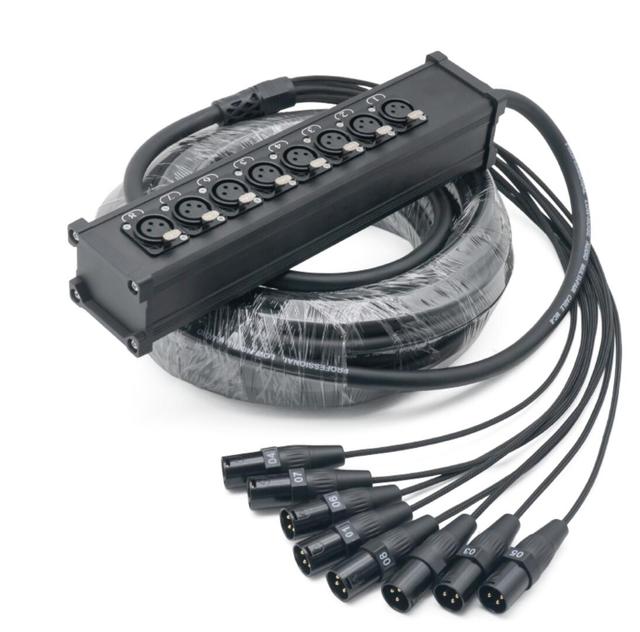 Joinaudio Professional Balanced 8 Channel Stage Box 3 Pin XLR DMX Extension Cable Multicore Snake Cable 25feet 40feet(JFAB8)