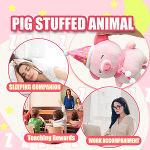 8589 Peluche de Cerdito Rosa Personalizado con Bufanda y Gorro de Santa, Muñeco de Peluche, Regalo de San Valentín para Novias y Enamorados - Product Image 4