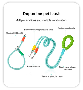 สายจูงสัตว์เลี้ยงแบบปรับได้ สายรัดอกสุนัขคู่สำหรับพาเดินเล่น ทำจากไนลอน สำหรับฝึกและวิ่ง ไม่พันกัน เหมาะสำหรับสุนัขสองตัว - Product Image 6