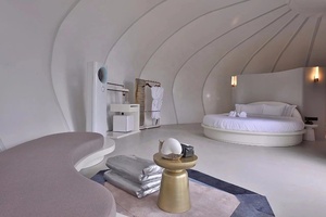 LUXO Luxuriöse PVDF Domos Glamping Sea Shell Schnecken förmige Resort Zelt häuser mit Badezimmer