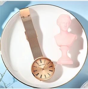Nuevo Reloj de Cuarzo para Mujer al por Mayor, de Acero Inoxidable, Color Oro Rosa, con Esfera Grande Simple, Números Romanos y Motivo Solar Vintage - Product Image 6