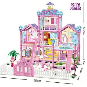 Casa de Muñecas, Casa de Juegos para Niños, Mansión de Ensueño, Villa de Princesas, Juego de Juguetes de Cocina para Contar Cuentos, de Plástico, Regalo de Cumpleaños o Festividades - Product Image 6