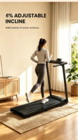 Tapis roulant pour usage domestique, vitesse 1-6 km/h, moteur 0,65 CV, pour entraînement de fitness en intérieur, salle de sport, tapis de marche