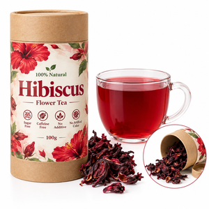 Thé en vrac <span class=keywords><strong>de</strong></span> fleurs d'hibiscus sans caféine, marque privée OEM ODM, Roselle en vrac, 100g - Product Image 1